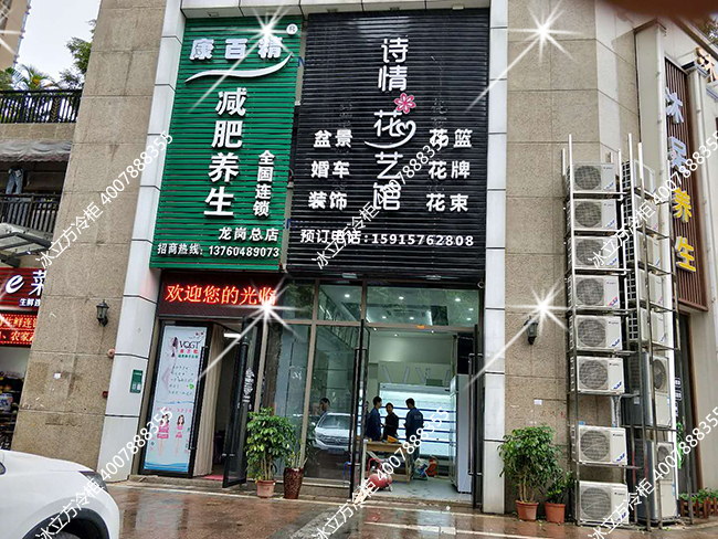龍崗區學府大道鮮花盆景店保鮮柜項目